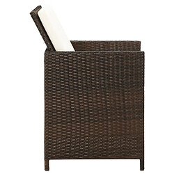 Acheter Maison Chic Lot de 4 Chaises à manger de jardin avec coussins | chaises Relax d'extérieur marron rotin -GKD72982