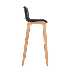 Avis Decoshop26 Tabouret de bar x1 avec repose-pieds structure de 4 pieds en bois assise en tissu noir 10_0004975