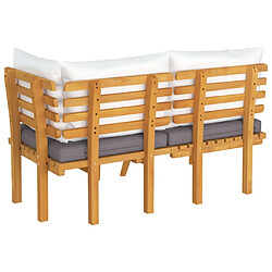 Maison Chic Salon de jardin 2 pcs avec coussins - Table et chaises d'extérieur - Mobilier/Meubles de jardin Moderne Bois d'acacia solide -MN96251 pas cher