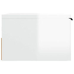 Maison Chic Lot de 2 Tables de Chevet murales - Tables de Nuit Blanc brillant 34x30x20 cm pas cher