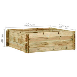 Acheter vidaXL Jardinière pour légumes Bois de pin imprégné 120x120x40 cm