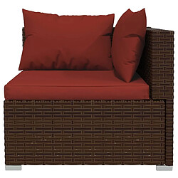 Acheter Maison Chic Salon de jardin 5 pcs + coussins - Mobilier/Meubles de jardin - Table et chaises d'extérieur résine tressée marron -MN79544