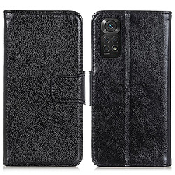 Etui en PU texture nappa, antichoc avec support noir pour votre Xiaomi Redmi Note 11 4G (Qualcomm)/Redmi Note 11S 4G