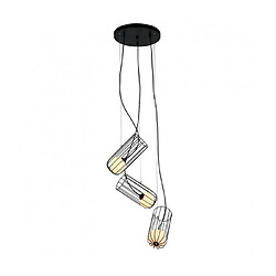 Luminaire Center Suspension moderne Coco Noir en verre et acier