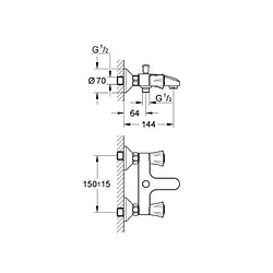 Mélangeur baindouche Grohe Costa L