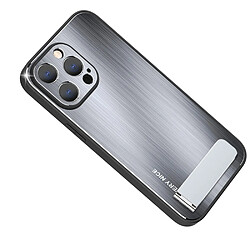 Coque en TPU + alliage d'aluminium anti-chute avec béquille pour votre iPhone 14 Pro Max - argent