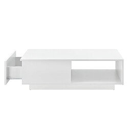 Avis Helloshop26 Table basse de salon avec tiroir et compartiment de rangement 95 x 55 cm 15 mm blanc brillant 03_0006143