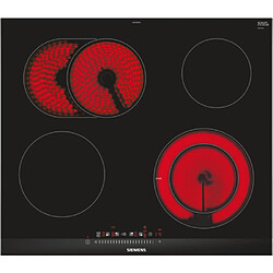 Siemens ET675FNP1E Table de Cuisson 8300W 4 Foyers Câble Électrique Acier Inoxydable Noir