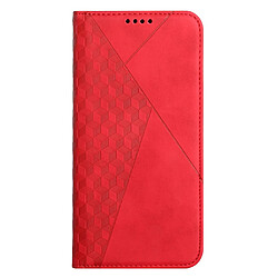 Etui en PU auto-absorbant, fermeture magnétique, motif losange avec support rouge pour votre Motorola Moto G50 5G