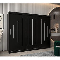 Abiks Meble Armoire YORK À Portes Coulissantes 200/250/62 3 Portes (Noir/Noir)