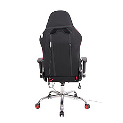 Acheter Decoshop26 Fauteuil de bureau gamer design sportif fonction de massage chauffant avec coussins en tissu noir / rouge 10_0002533