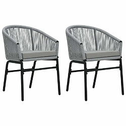 Maison Chic Lot de 2 Chaises de jardin,Fauteuil d'extérieur Anthracite Rotin PE -MN67292