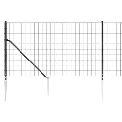 Avis vidaXL Clôture en treillis métallique et ancrage anthracite 0,8x25 m