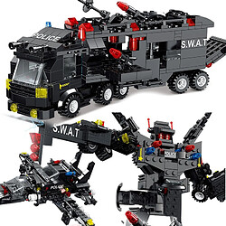 Acheter Universal Robot de police épicentre mini données numériques ensemble de briques 8in3 blocs de bâtiment de police de Swat City enfants voitures camions cadeaux pour les garçons