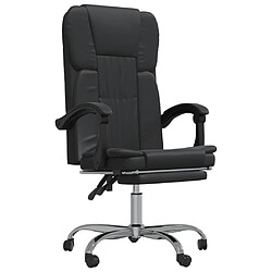 vidaXL Fauteuil inclinable de bureau noir similicuir