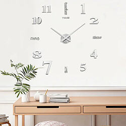 Avis Autocollant 3D Minimaliste Horloge Murale Chambre Restaurant Salle De Bains Décor Artisanat Argent