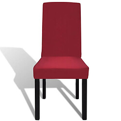 Avis Decoshop26 6 housses de chaise dos droit extensibles bordeaux DEC022289