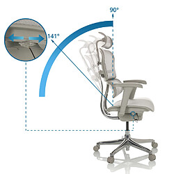 Chaise de bureau / Fauteuil de direction ERGOHUMAN EDITION I G Tissu maille gris clair hjh OFFICE