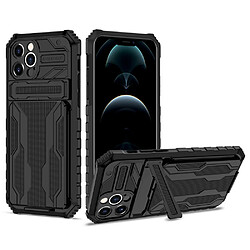 Coque en TPU anti-choc avec porte-cartes détachables noir pour votre Apple iPhone 12 Pro 6.1 pouces