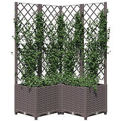 Avis Maison Chic Jardinière,Bac à fleurs avec treillis - pot de fleur Marron 80x80x136 cm PP -GKD91201