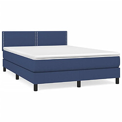 Maison Chic Lit Adulte - Lit simple Lit à sommier tapissier avec matelas moelleux - Meuble de Chambre - Bleu 140x190 cm Tissu -MN81700