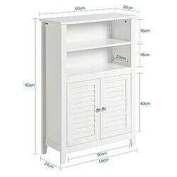 Avis SoBuy BZR13-W Meuble Bas de Salle de Bain Armoire Toilette Buffet Commode de Rangement