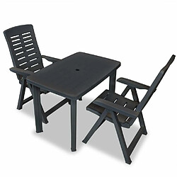 Maison Chic Mobilier de bistro et chaises de jardin 3 pcs Plastique Anthracite -GKD958584