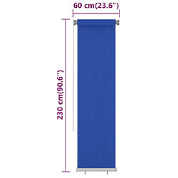 vidaXL Store roulant d'extérieur 60x230 cm Bleu PEHD pas cher