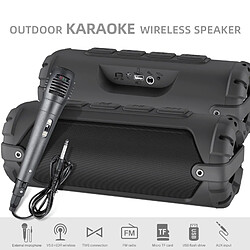 Yonis Enceinte Bluetooth Portable Karaoke 20W Puissante Autonomie 4H Microphone Inclus