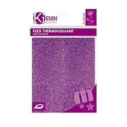 Graines Creatives Flex Thermocollant Paillettes - Violet - 15 x 20 cm