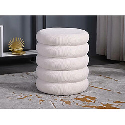 Vente-Unique Pouf en velours côtelé crème ECAMBI pas cher