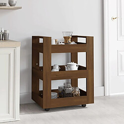 Maison Chic Desserte de cuisine | Chariot de cuisine | Meuble de rangement roulant Chêne marron 60x45x80 cm Bois d'ingénierie -GKD61149