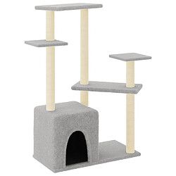 Arbre à chat avec griffoirs,niche pour chat en sisal gris clair 107,5 cm -MN97331