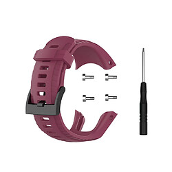 Bracelet en silicone souple rouge vin pour votre Suunto 5 22.5mm