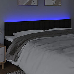 vidaXL Tête de lit à LED Noir 200x5x78/88 cm Tissu