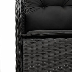 Acheter Maison Chic Ensemble à manger d'extérieur 7 pcs avec coussins,Salon de jardin,Mobilier de jardin Noir Résine tressée -GKD159225