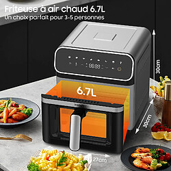 Iceagle Friteuse Sans Huile 6.7L 2200W Airfryer avec Double Chauffage