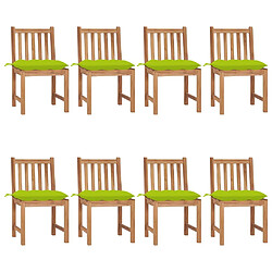 Maison Chic Lot de 8 Chaises de jardin avec coussins | Fauteuil chaises d'extérieur Bois de teck massif -GKD86602