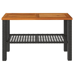 Acheter Maison Chic Table de jardin | Table d'extérieur noir 70x38x42 cm résine tressée et bois acacia -GKD51771