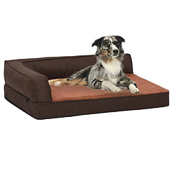 vidaXL Matelas de lit ergonomique de chien 75x53 cm Polaire aspect lin