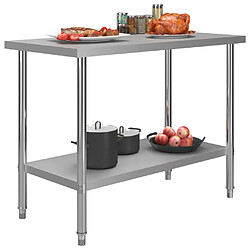 Helloshop26 Table de travail de cuisine 120 x 60 x 85 cm acier Inoxydable 02_0001905