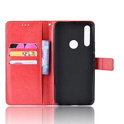 Acheter Wewoo Housse Coque Étui en cuir à rabat horizontal rétro Crazy Horse Texture pour Huawei P Smart Z / Y9 Prime 2019avec support et fentes cartes et cadre photo rouge