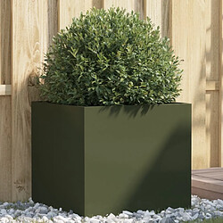 vidaXL Jardinière vert olive 49x47x46 cm acier