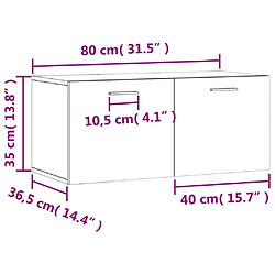 vidaXL Armoire murale blanc 80x36,5x35 cm bois d'ingénierie pas cher