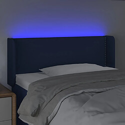 Avis vidaXL Tête de lit à LED Bleu 103x16x78/88 cm Tissu