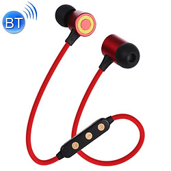 Wewoo Casque d'écoute Bluetooth V5.0 à absorption magnétique des sports portables Carte de support TF (Rouge)