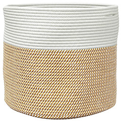 Acheter vidaXL Panier de rangement marron et blanc Ø40x35 cm coton