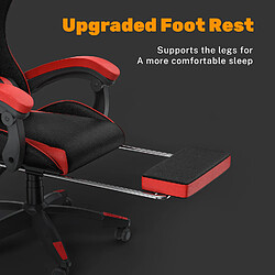 Avis Fauteuil de Bureau - BIGZZIA Siège de bureau Réglable - Chaise gaming avec Appui-tête et Support lombaire, 136kg, Noir et Rouge