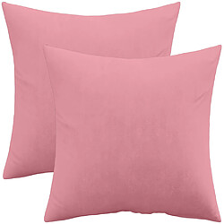 ICONIK INTERIOR Lot de 2 coussins en velours - housse et garnissage - Mesmal Rose pâle