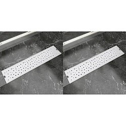 vidaXL Drain de douche linéaire 2 pcs 530 x 140 mm Acier inoxydable